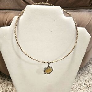 Lia Sophia Gold and Silver Twisted Pendant Necklace